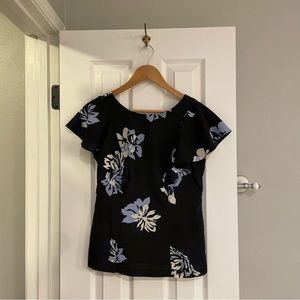 Banana Republic Lucia V Neck Lavender Floral Top 0